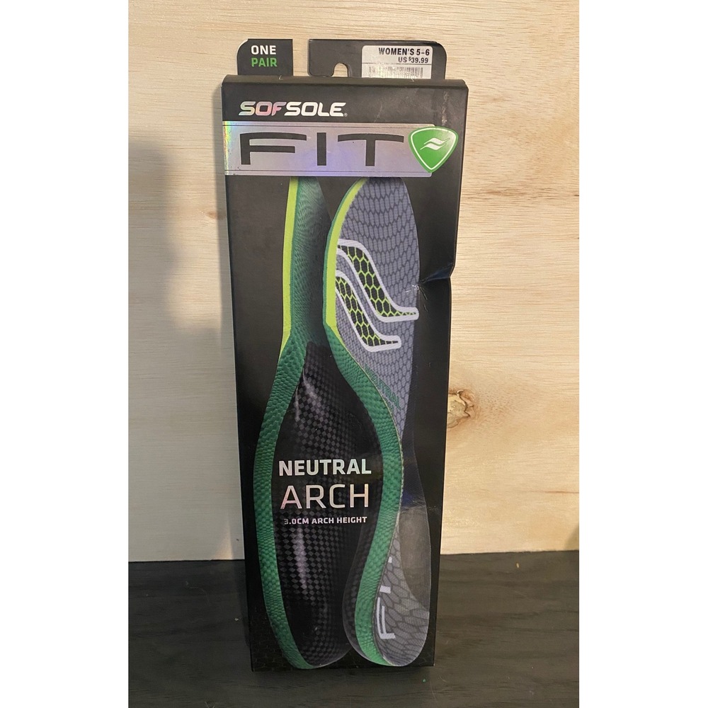 Sof Sole FIT Women's 5-6 Neutral Arch 3.0cm‎ Performance Shoe Insole Orthotics
